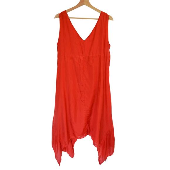 Y2K Silk Sheath Dress Handkerchief Hem Size Large - Picture 7 of 8